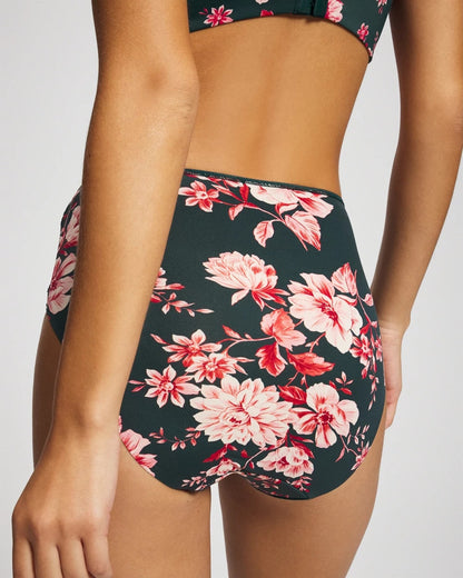 Tummy Modern Brief Panty with Lace - COTTAGE FLORAL MINI GREEN | Soma Women