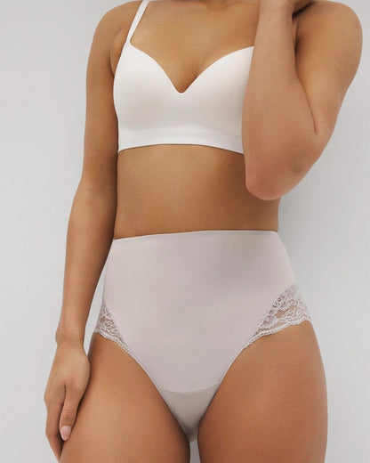 Tummy High-Waist Brief Panty with Lace - GRAY GLASS | Soma Women