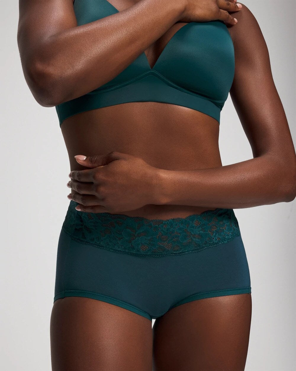 Brief Panty with Super Soft Signature Lace - DEEP TEAL W/ DTM FOIL | Soma Women
