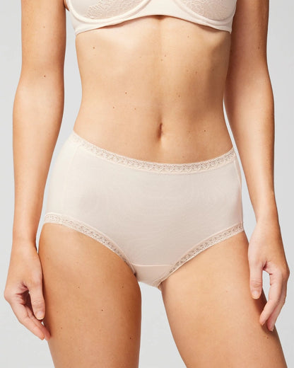Cotton Brief Panty with Lace Trim - PALE SAND | Soma Women