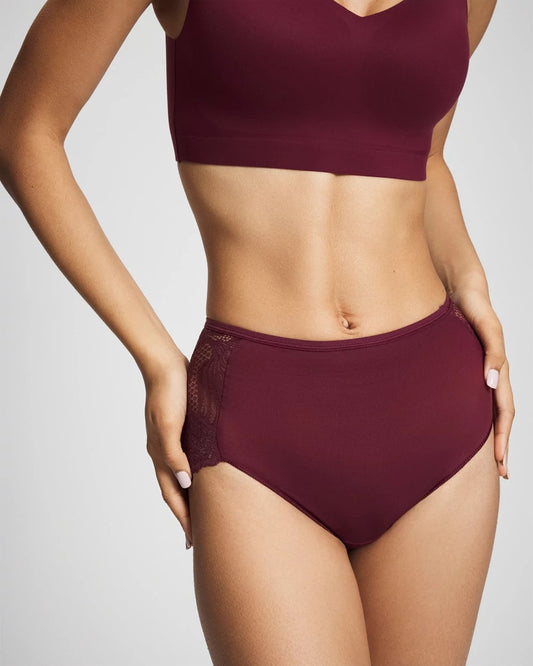 Lace Back Modern Brief Panty - VELVET PLUM | Soma Women