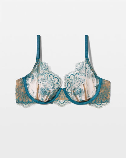 Tattoo Embroidered Perfect Coverage Bra - CERULEAN TEAL | Soma Women