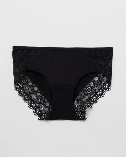 Hipster Panty with Enchanting Lace - BLACK | Soma Women