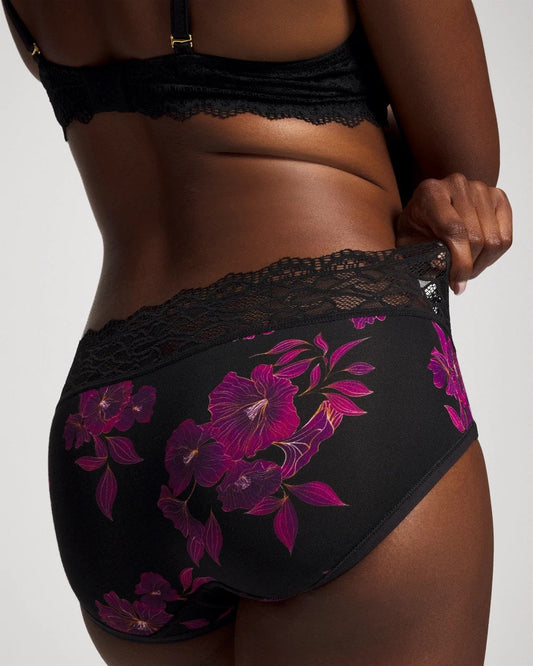 Hipster Panty with Enchanting Lace - GILDED BLOOMS MAGENTA M | Soma Women