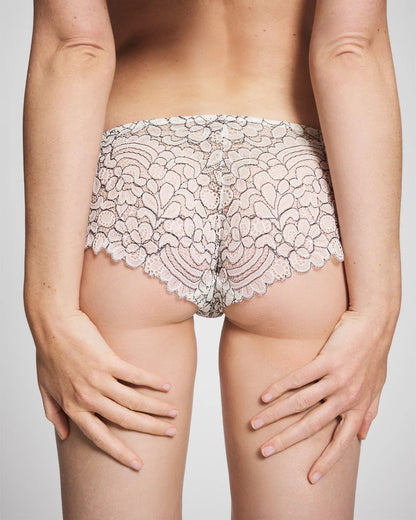 Corded Lace Cheeky Hipster Panty - IVORY/BLACK CD | Soma Women