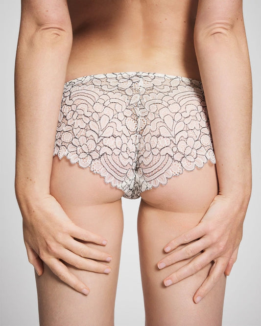 Corded Lace Cheeky Hipster Panty - IVORY/BLACK CD | Soma Women