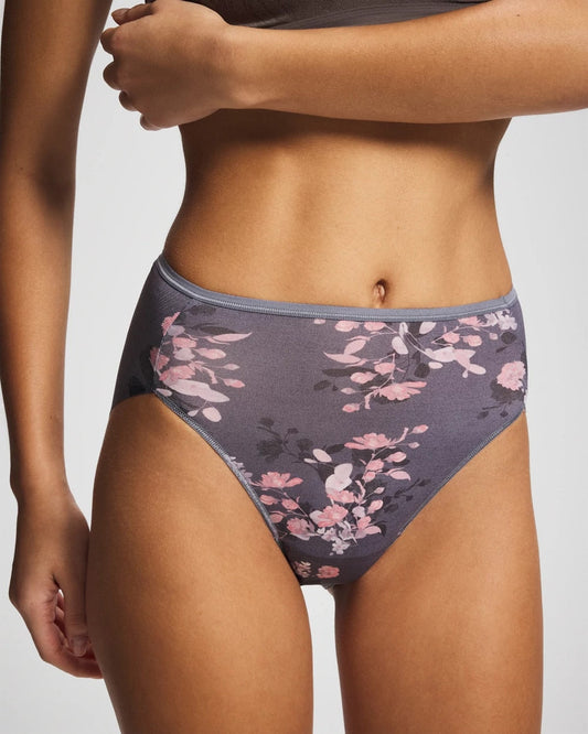 Edge High-Leg Panty - FLORAL DREAMS MINI GRAY | Soma Women