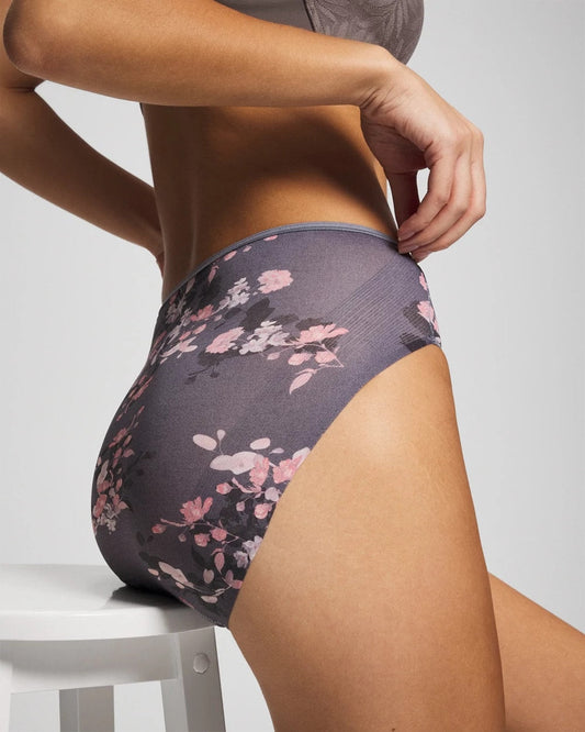 Edge High-Leg Panty - FLORAL DREAMS MINI GRAY | Soma Women
