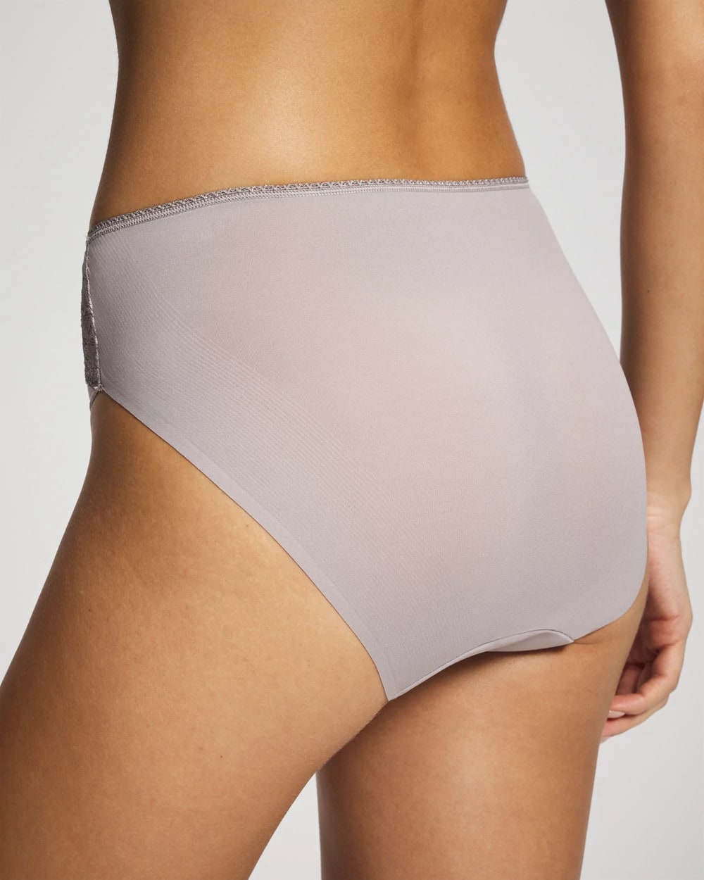Edge High-Leg Panty with Lace - MINERAL GRAY | Soma Women