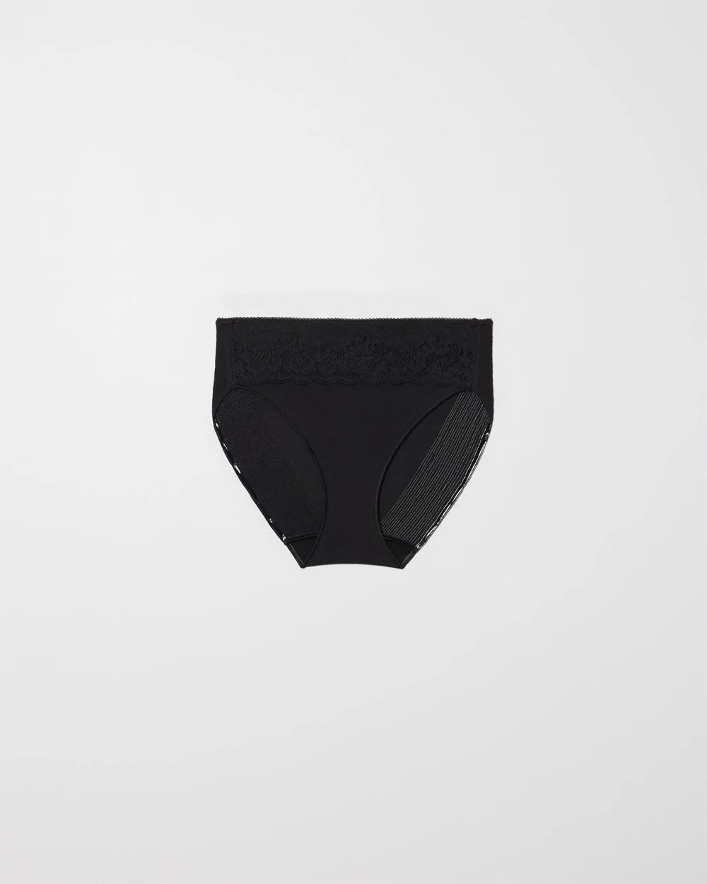 Cotton Blend High-Leg Panty with Lace - BLACK | Soma Women
