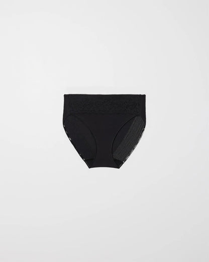 Cotton Blend High-Leg Panty with Lace - BLACK | Soma Women