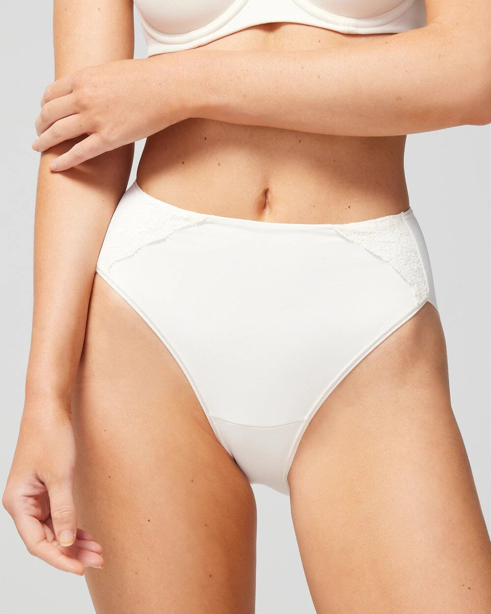 High-Leg Brief Panty with Lace - IVORY | Soma Women