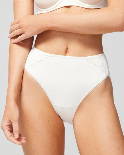 High-Leg Brief Panty with Lace - IVORY | Soma Women