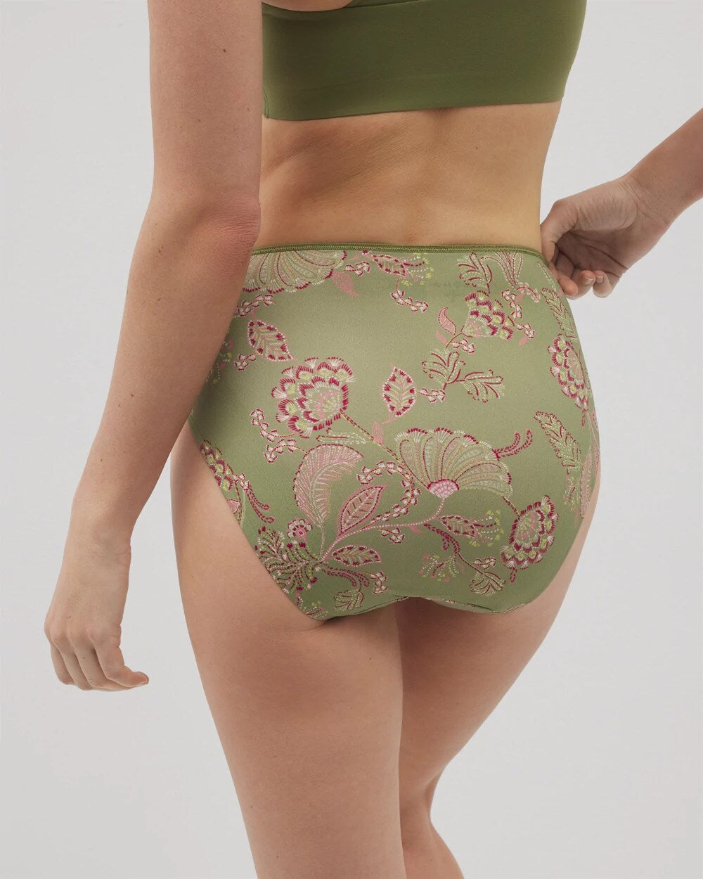 High-Leg Brief Panty - STITCH PAISLEY M GREEN | Soma Women