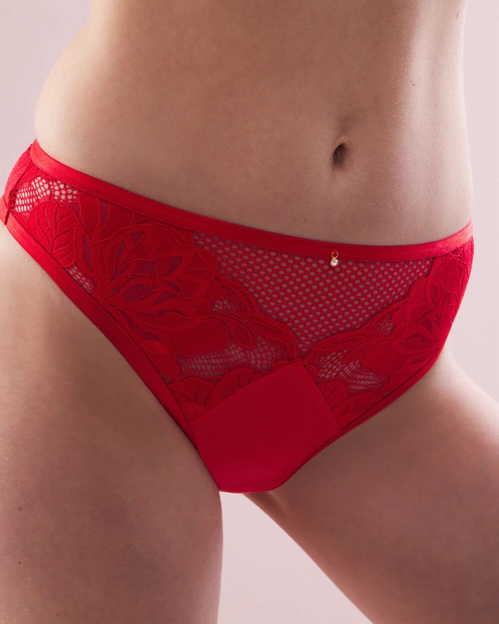 French-Cut Brief Panty with Mesh and Lace - DARE ME RED | Soma Women