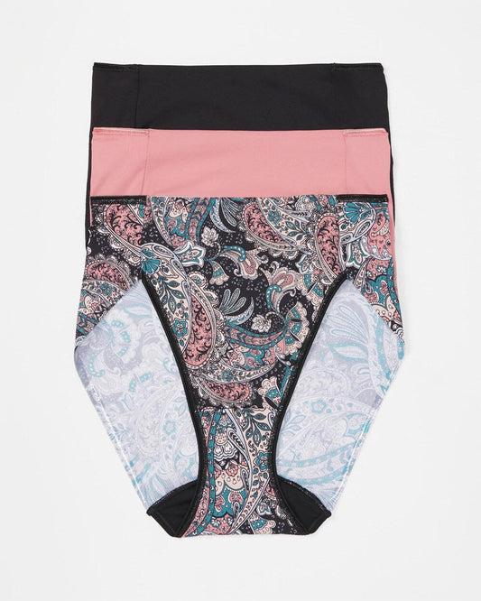 Tummy High-Leg Brief Panty 3 Pack - REGAL PAISLEY MULTI PACK | Soma Women