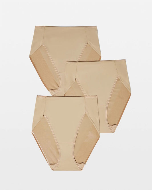 Tummy High-Leg Brief Panty 3 Pack - WARM AMBER MULTIPACK | Soma Women