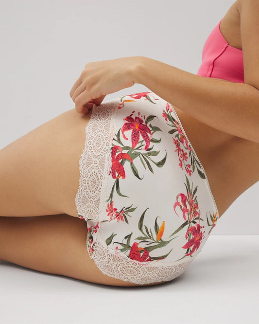 Embraceable High-Leg Panty with Crochet Lace - LE TIGRE FLORA MINI CH | Soma Women