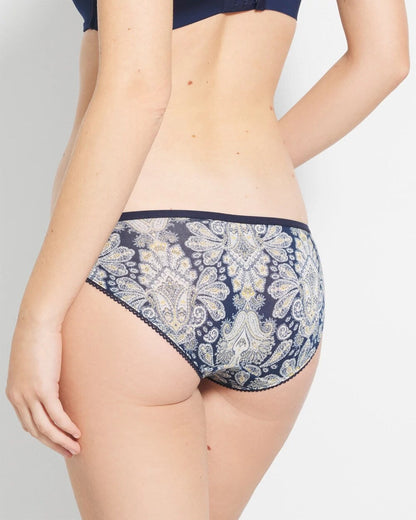 Bikini Panty with Enchanting Lace - STYLISH PAISLEY M NAVY | Soma Women