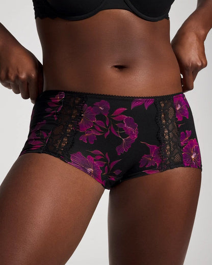 Lace Boyshort Panty - GILDED BLOOMS MAGENTA M | Soma Women