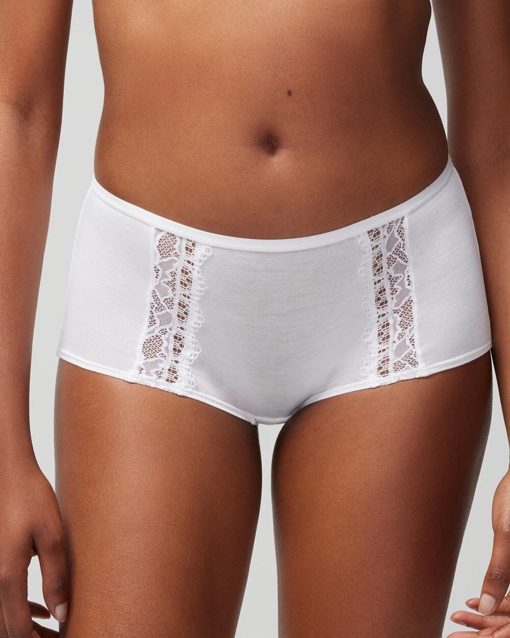 Boyshort Panty with Enchanting Lace - OPTIC WHITE | Soma Women