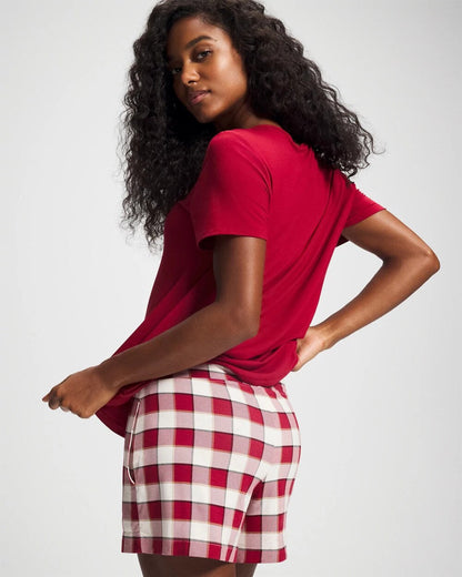 Packaged Short-Sleeve Short Pajama Set - DREAMSCAPE PLAID CHAMP | Soma Women