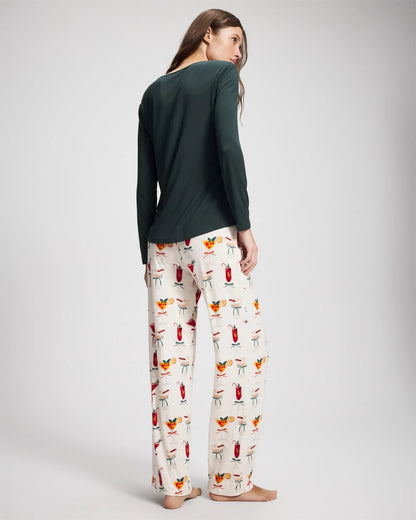Packaged Long-Sleeve Pant Pajama Set - MERRY MIXES CHAMP | Soma Women