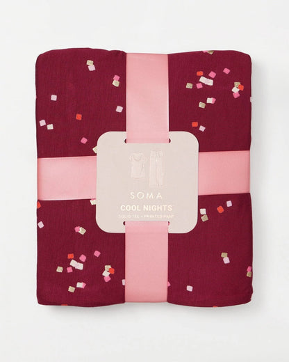 Packaged Short-Sleeve Pant Pajama Set - SCATTERED SQUARES VP/FOIL | Soma Women