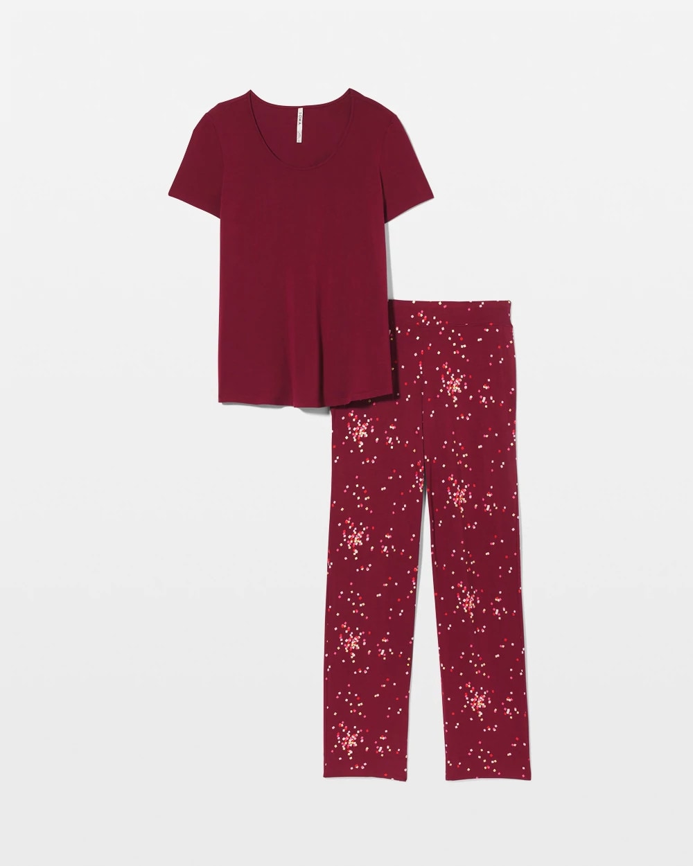 Packaged Short-Sleeve Pant Pajama Set - SCATTERED SQUARES VP/FOIL | Soma Women