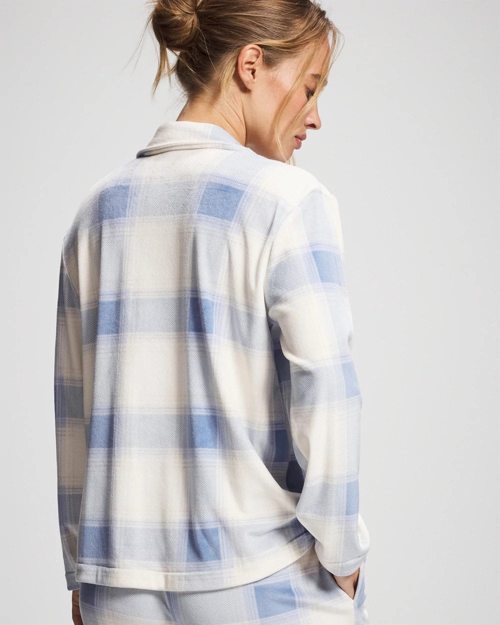 Long Sleeve Pajama Set - FROSTED PLAID BLUE | Soma Women