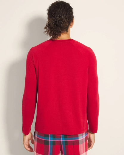 Men's Henley Pajama Top - PAINT THE TOWN RED | Soma Women