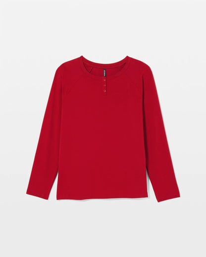 Men's Henley Pajama Top - PAINT THE TOWN RED | Soma Women