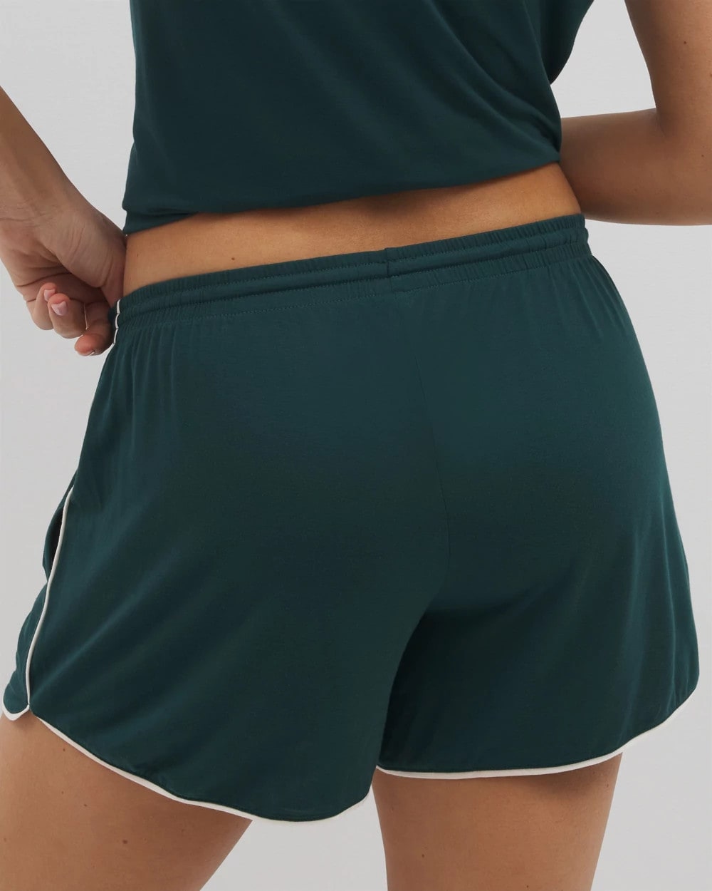 Solid Piped Pajama Shorts - DARK SEA | Soma Women