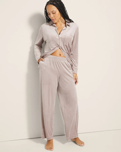 bed Wide-Leg Pajama Pants - SILVER TAUPE | Soma Women
