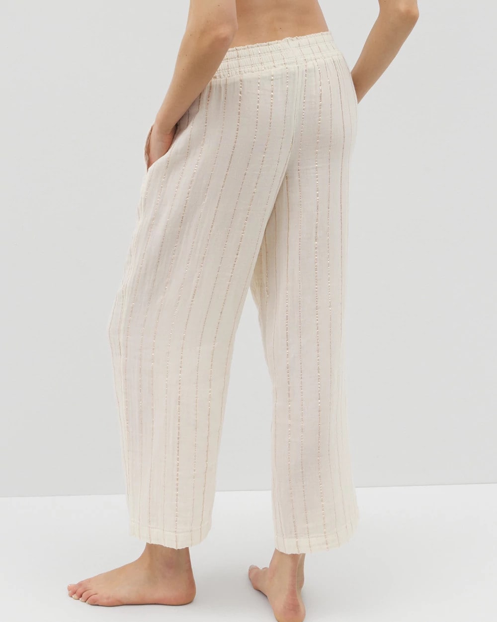 Cotton Gauze Pajama Pant - CHAMPAGNE STRIPE | Soma Women