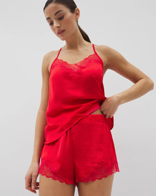 Lace Trim Pajama Shorts - DARE ME RED | Soma Women