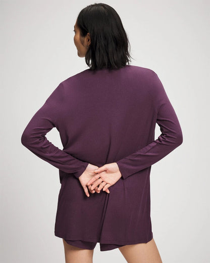 Lightweight Rib Knit Long Sleeve Wrap - PLUM PERFECT | Soma Women