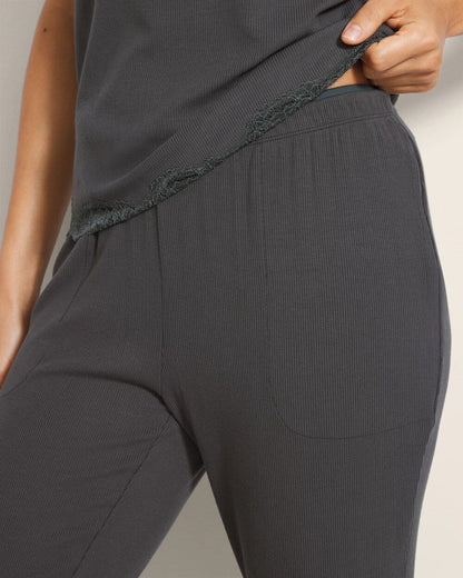 Rib Ankle Pajama Pants - DARK EVERGLADE | Soma Women