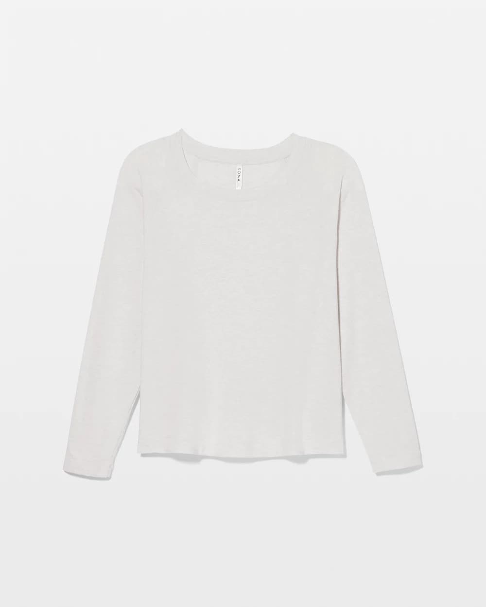 Most Loved Cotton Long Sleeve Pajama Tee - HEATHER CRYSTAL | Soma Women