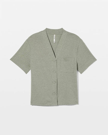 Button-Front Pajama Tee - HEATHER HIGHLANDS | Soma Women