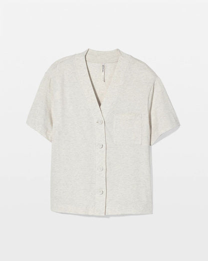 Button-Front Pajama Tee - HEATHER CRYSTAL | Soma Women