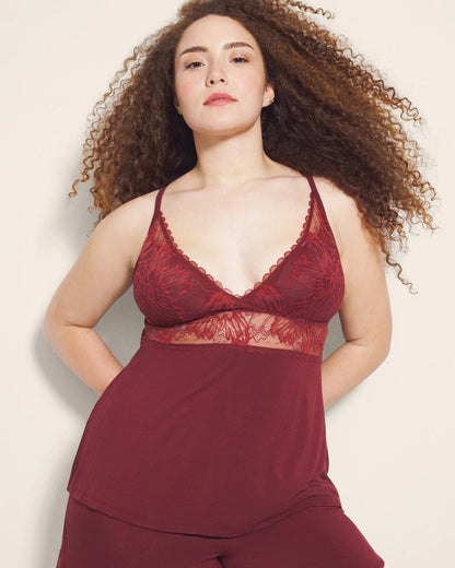 Pajama Cami With Plunge Necklline - VERMILLION | Soma Women