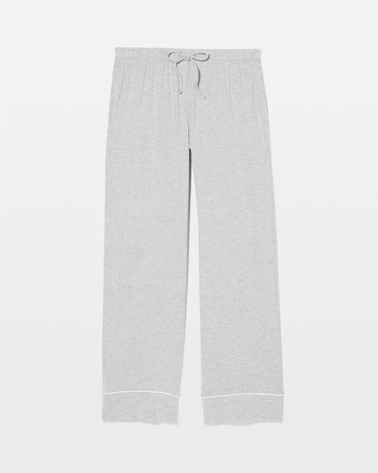 Solid Piped Pajama Pants - HEATHER OPAL GRAY | Soma Women