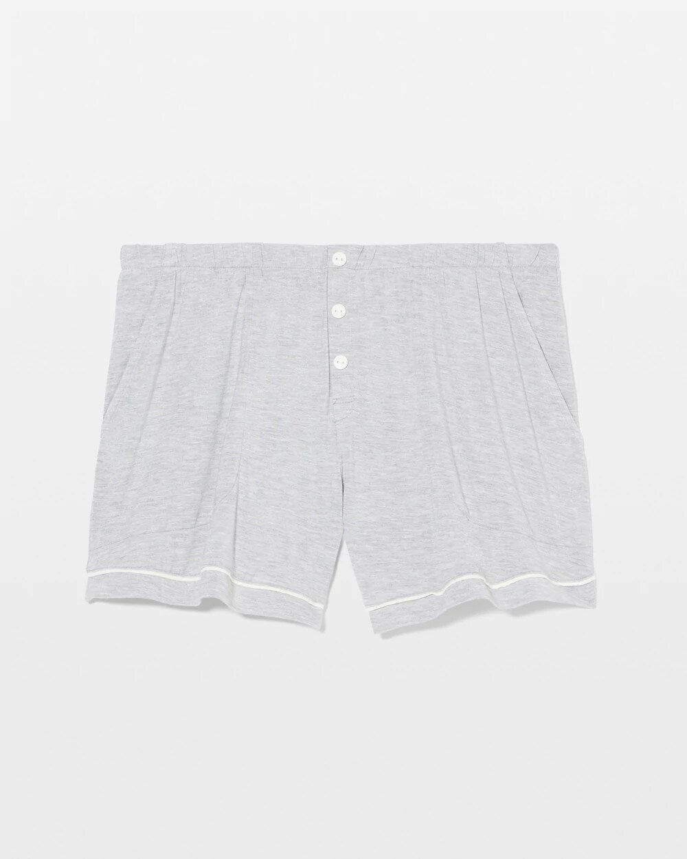 Solid Piped Pajama Shorts - HEATHER OPAL GRAY | Soma Women