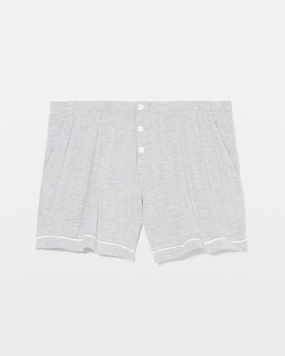 Solid Piped Pajama Shorts - HEATHER OPAL GRAY | Soma Women