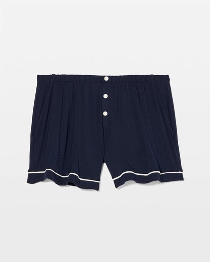 Solid Piped Pajama Shorts - NIGHTFALL NAVY | Soma Women