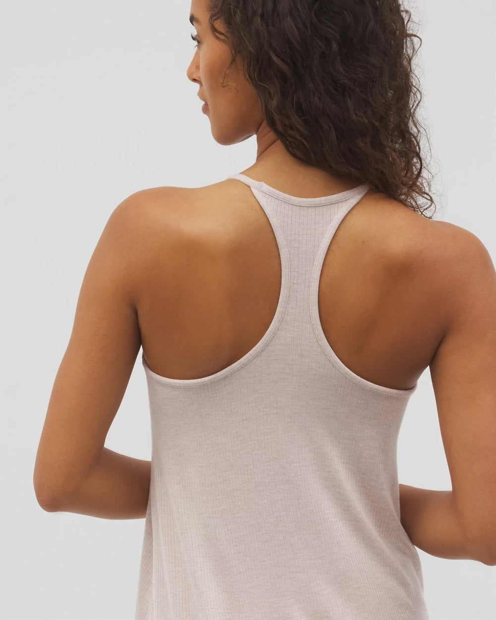 Lightweight Rib Knit Pajama Cami - HEATHER BARELY THERE | Soma Women