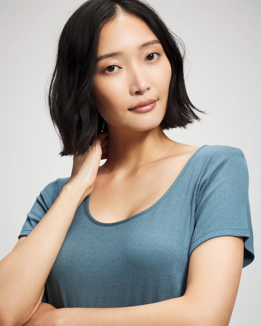 Lightweight Rib Knit Short Sleeve Pajama Tee - TAPESTRY | Soma Women