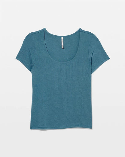 Lightweight Rib Knit Short Sleeve Pajama Tee - TAPESTRY | Soma Women