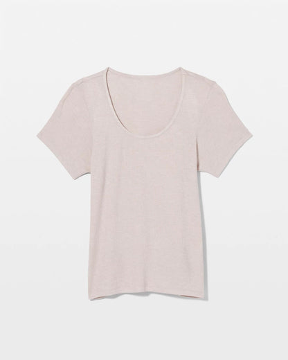 Lightweight Rib Knit Short Sleeve Pajama Tee - HEATHER BARELY THERE | Soma Women